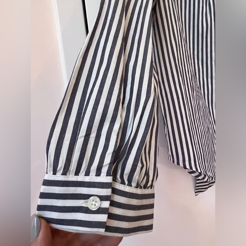 EUC J Crew Blouse Bow Stripe PL - Picture 11 of 14